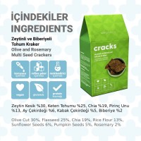 Zeytin Biberiyeli Glutensiz Vegan Tohum Kraker Cracks 50gr
